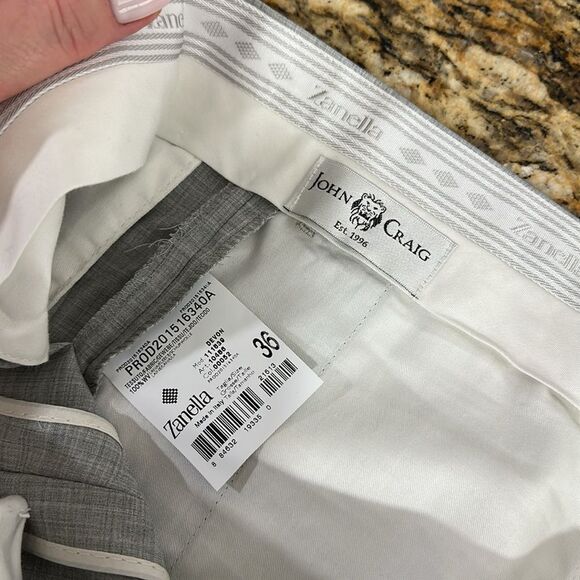 John Craig Zanella Wool Gray Straight Leg Classic Pants Size 36 - Picture 5 of 9